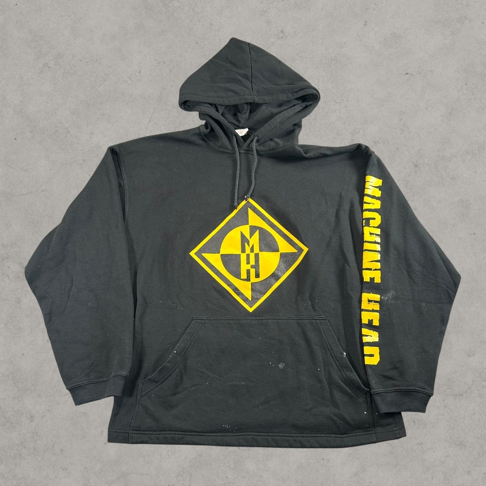 Vintage Machine Head Hoodie Mens Large Black 1999 Blue Grape Band  Logo 90s